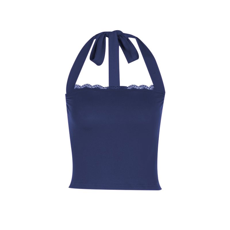 

Instahot Fashion Ins Wine Red Camisole Women s Spring Seaside Holiday Slim Looking Tube Top Island Wear Blue XS