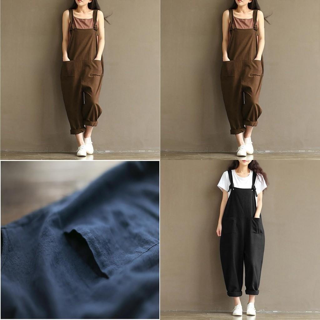 Stylish Womens Loose Jumpsuit With Comfortable Sleeveless Design And Wide Leg Fit