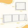 Dog Gate, Non-Slip, Freestanding, Extendable, Wood Frame, 71-190x38.5x56cm, White