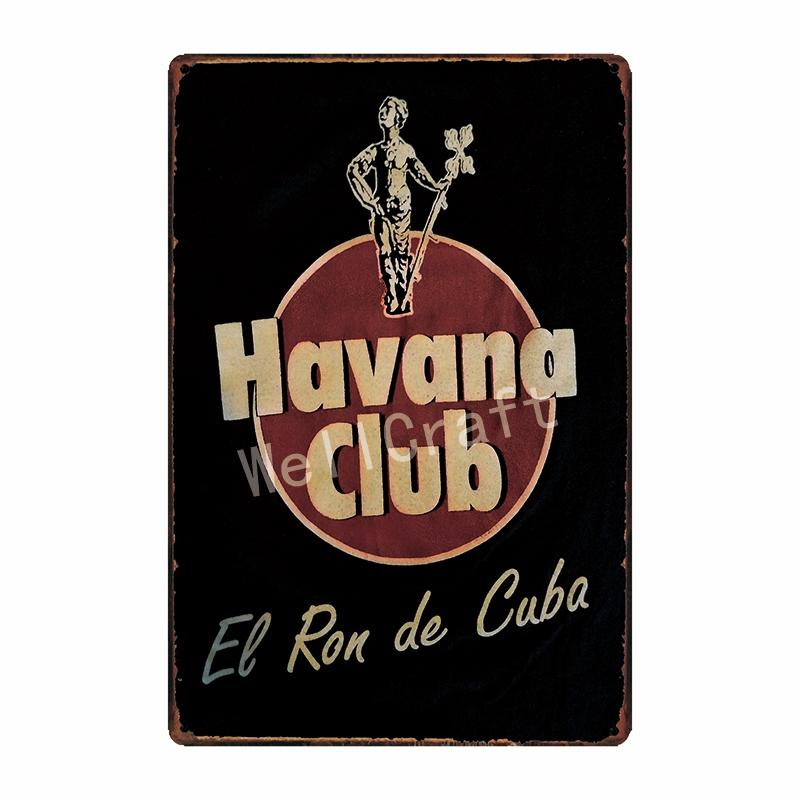 [ WellCraft ] HAVANA CLUB Cartello in Latta Pub Musicale bar Pittura Retrò FG-239