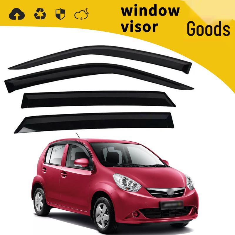 Rain Guards for 04-15 Perodua Myvi: Door Visors, Window Eyebrows, Rain Deflectors & Decorative Modifications