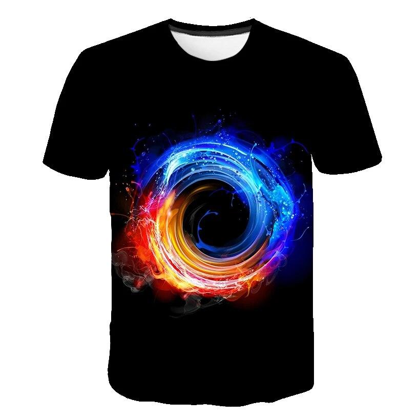 6 M-14 T Kinder Flamme Baby Jungen Und Mädchen Kleidung Sommer 3D Cartoon Kurzen Ärmeln T-shirts Mode lässig Runde Kragen Kleidung