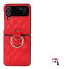 Applicable To Samsung Z Flip5 Folding Ring Buckle Mobile Phone Case, Japanese and Korean Diamond Leather Case, Zflip4 Back Cover Protective Case.