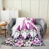 Cartoon Gnomes Fleece Blanket,Dwarf Throw Blanket Twin Sofa Bed Couch Decor,Colorful Stars Bed Blanket Lightweight,Watercolor