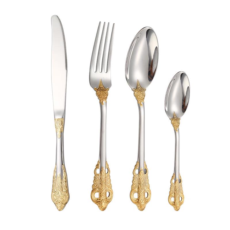 Ru Han 304 Edelstahl Europäischer Palast 5-teiliges Besteckset