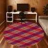 1pc plaid pattern Round Chair mat Area Rug - Non-Slip, Floor Mat for Office, Bedroom, and Indoor Decor -1002160