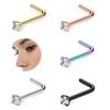 AAA Grade Shiny Zircon Nose Stud - Medical Stainless Steel L-Bar Nose Ring Jewelry