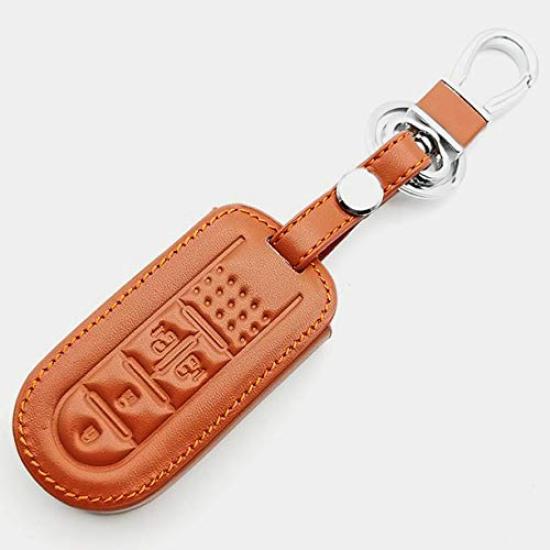 Leather Smart Key Case for 4 Specially Designed To Prevent A Leather Key [IKT] Daihatsu/Toyota Vehicles, Buttons, brown/Tanto/Wake/Move