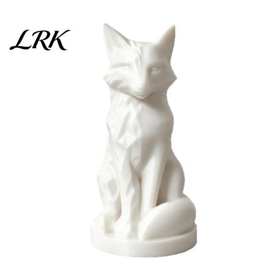 Contemporary Art Decoration Geometric Faceted Fox Figurine, 3D Printed Sitting Statue, Modern Sculpture Sculpture, Collectable Desktop Ornament