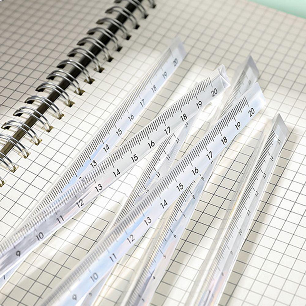School Supplies Transparent Straight Ruler Triangular Rulers Measuring Tools Students Stationery