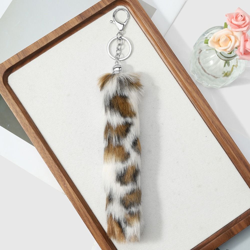 Leopard Print Animals Tail Keychain Hanging Bag Charms Fur Tails Pendant  Jewelry Gifts