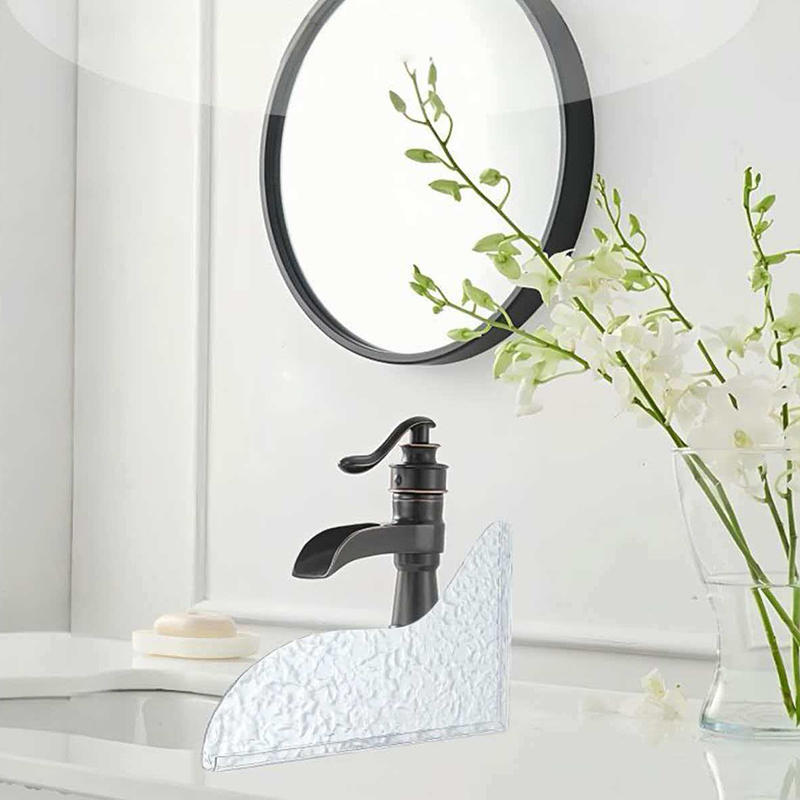 1Pair Transparent Acrylic Sink Splash Guard 90°-105° Adjustable Water Baffle Anti-Splash Waterproof Countertop Protector