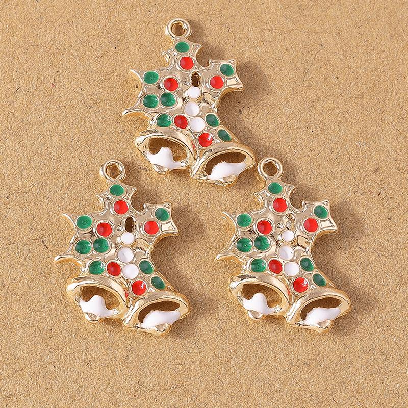 10pcs Enamel Christmas Tree Snowman Pendant Charms for Jewelry Making Christmas Earrings Necklaces DIY Accessories Supplies