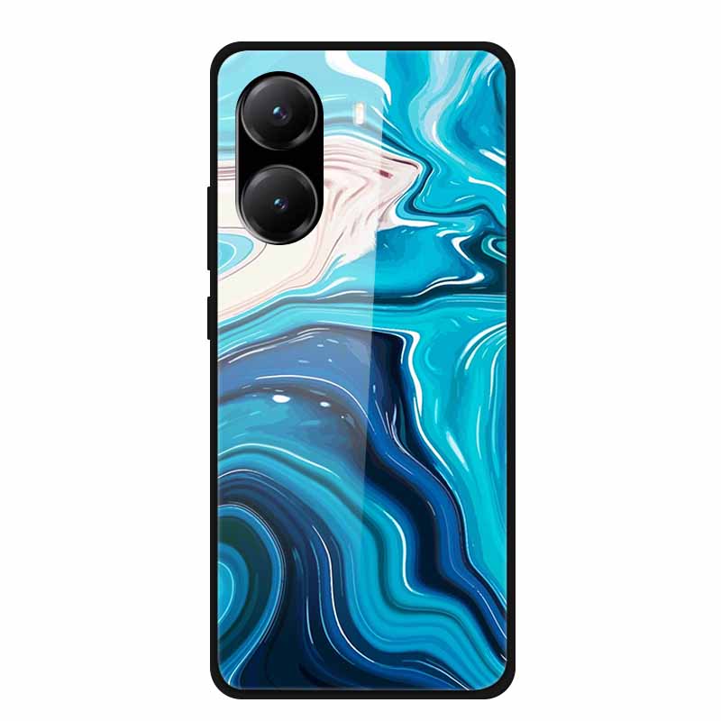 Tempered Glass Case For Poco X7 Pro Back Cover PC Hard Shockproof Cases for Xiaomi PocoX7 Pro Funda Marble Texture Fashion Coque