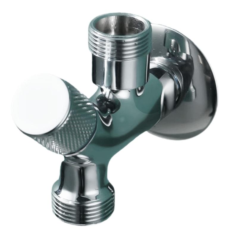 Brass 2 Outlet Angle Valves Strong 1 Inlet 2 Outlet Brass Valves for Flexible Water Flows Control In Bathroom Kitchen