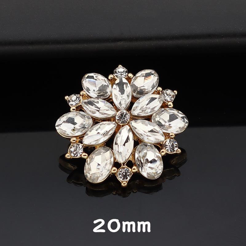 5 Stück High-End Metall Diamantenbesetzte Mantelknöpfe Kinder Pelzknöpfe Nerzknöpfe Mode Blütenblatt Strassknöpfe