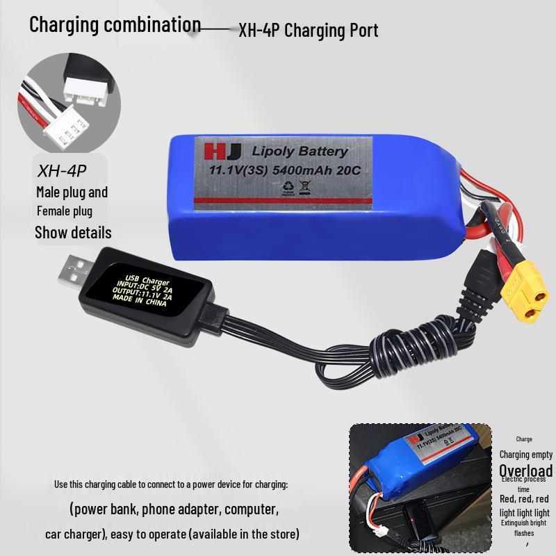 11.1V 5400mAh High-Rate 3S LiPo Battery for Drones & RC Cars