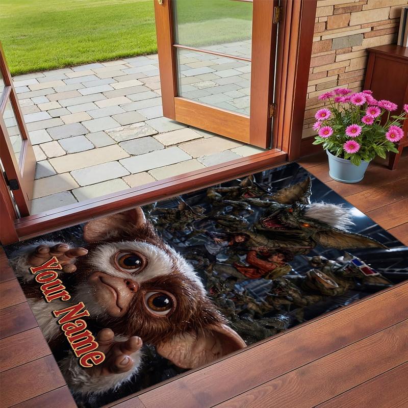 Crystal Velvet Rug Custom Name Text, Soft Non Slip Floor Mat Home DecorGremlins Gizmo