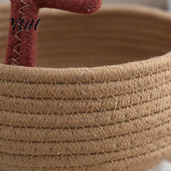 Dekorative Rentier-Aufbewahrungsbox, Niedliche gewebte Box aus Baumwollseil, Große Kapazität, Weich, Schreibtisch für Schlafzimmer, Stoffkorb, Kleinkram-Organizer, Kinderzimmer und Zuhause