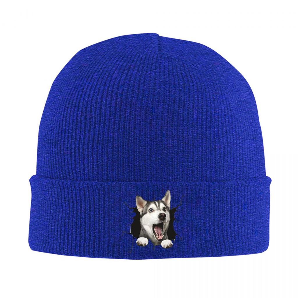 Breaking Through Cute Dog Warm Knitted Cap Winter Knit Bonnet Hat Skullies Beanies Hip Hop Caps for Unisex