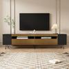 Modern TV Cabinet, Black and Wood Look – Length 180 cm