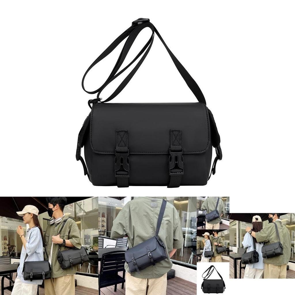 Large Capacity Stylish Black Messenger Bag For Men And Women Perfect For Travel And Fitness