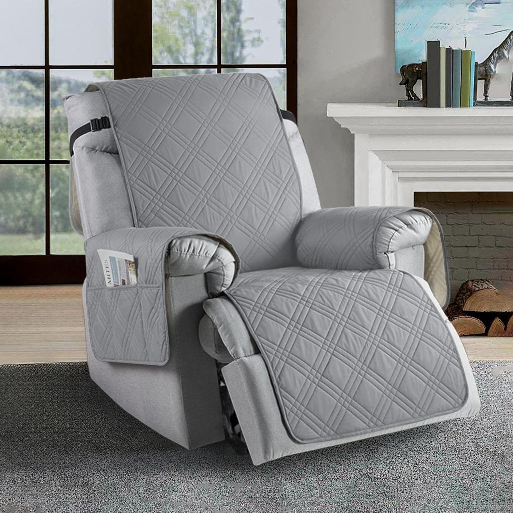 Waterproof Recliner Chair Cover, Non Slip Recliner Covers for Recliner Chair with Pocket, Pet Scratch-Resistant Sofa Slipcover