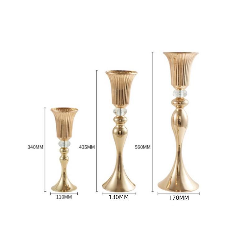 European Electroplated Wrought Iron Mermaid Flower Stand for Wedding Decoration Electroplated Flower Stand Aisle Marker 11*34