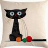 Kitten Gift Pillowcase Cute Pet Printed Linen Pillow Cushion Cover Bedside Living Room