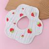 Class A Pure Cotton Gauze Baby Bibs Newborn Anti Spit Up Side Open 360 Degree Petal Shape Large Size Baby Drool Bibs