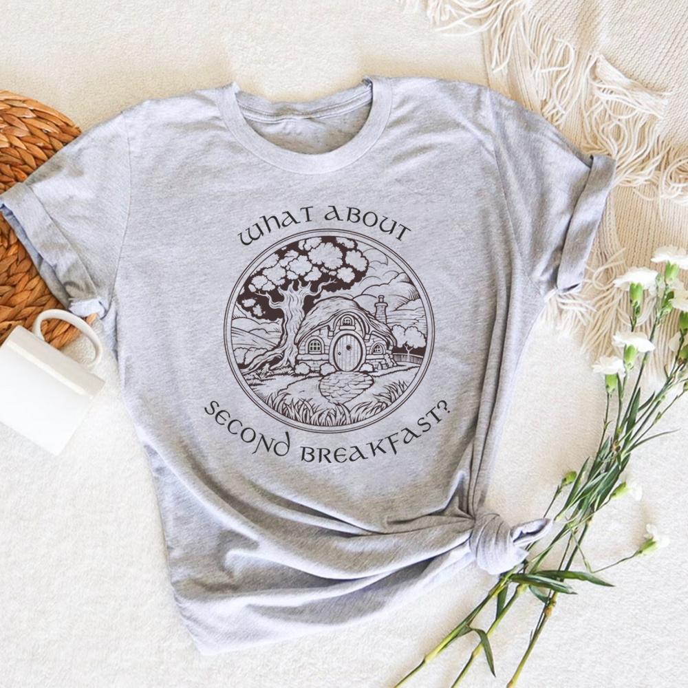 Love Reading T-Shirt Vintage Teacher Fandom T Shirts Second Breakfast Ringer Clothes Iterature Book Lover Short Sleeves Tops