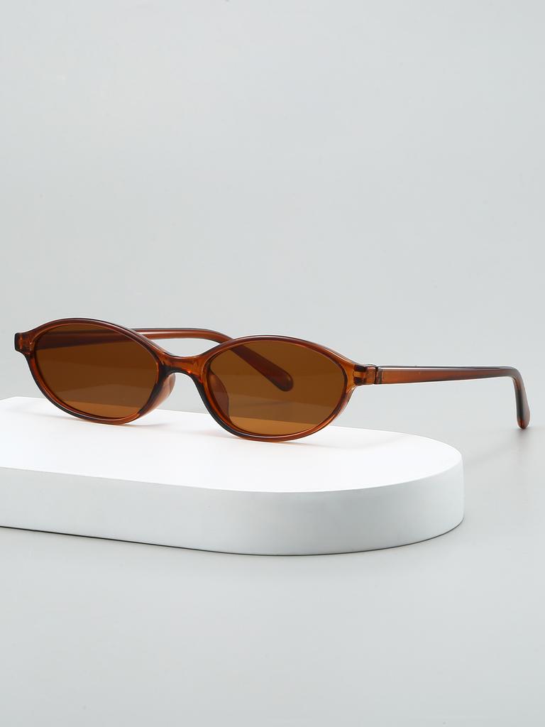 1Pc Oval Small Frame Fashionable Basic Decorative Glasses Lightweight Portable and Durable Perfect for Holiday Gifts