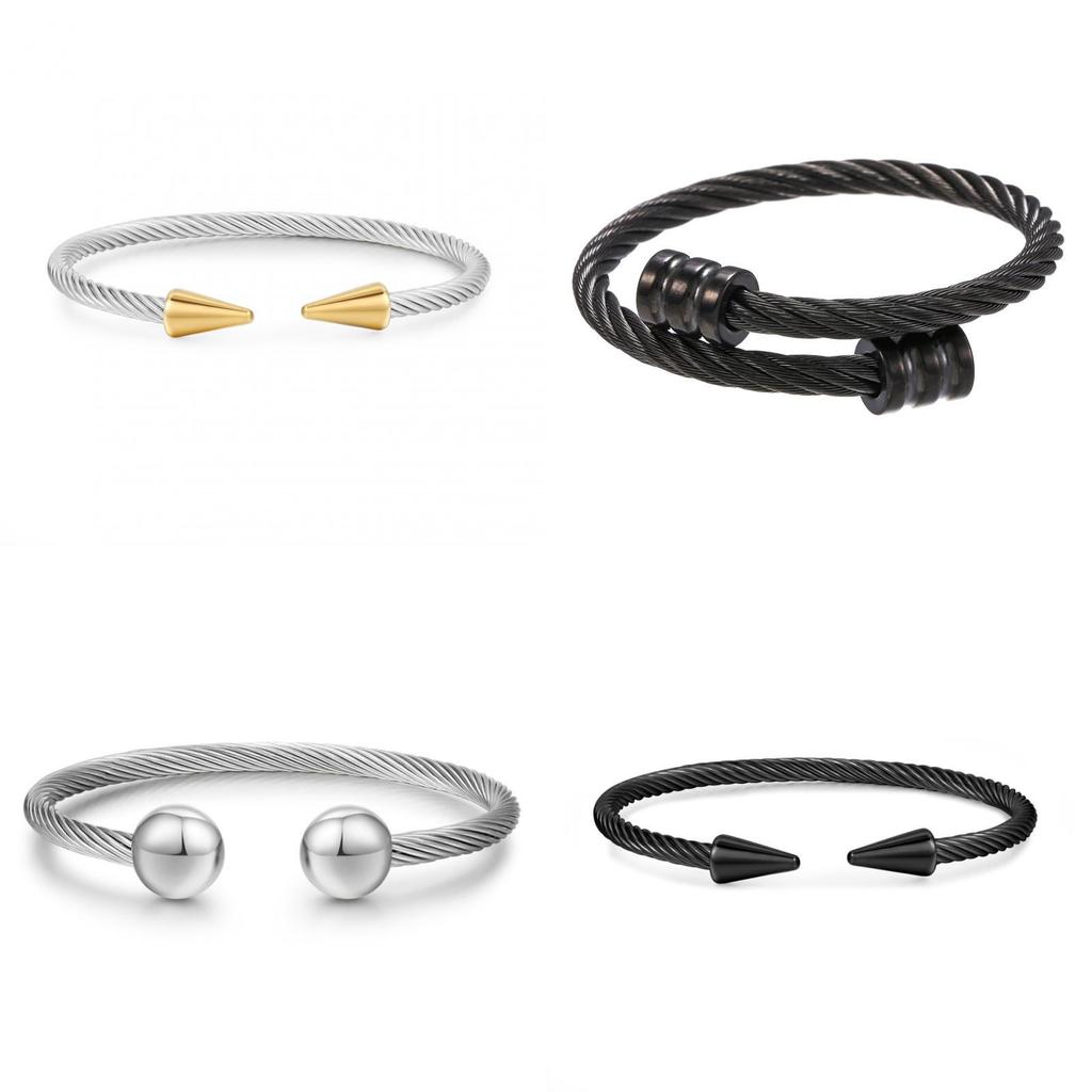 Bracciale Geometrico in Acciaio Inossidabile per Uomo Donna Gioielli alla Moda Regalo per Viaggio