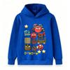 Kids Boys Girls Hoodie Cartoon Red Ball Angry Monsters Print Casual Pullover Hooded Sweatshirt For Children Daily Wear