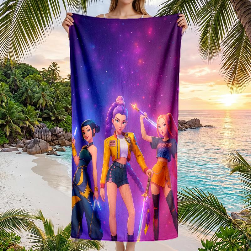 Kpop Hunter Fashion Beach Towel: Ideal for Summer Adventures Soft, absorbent and quick drying suitable for swimming and bathing