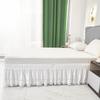 Stretchable Under-bed Covering Skirt Ruffled Bedspread White Fringed Bed Skirt  Hotel