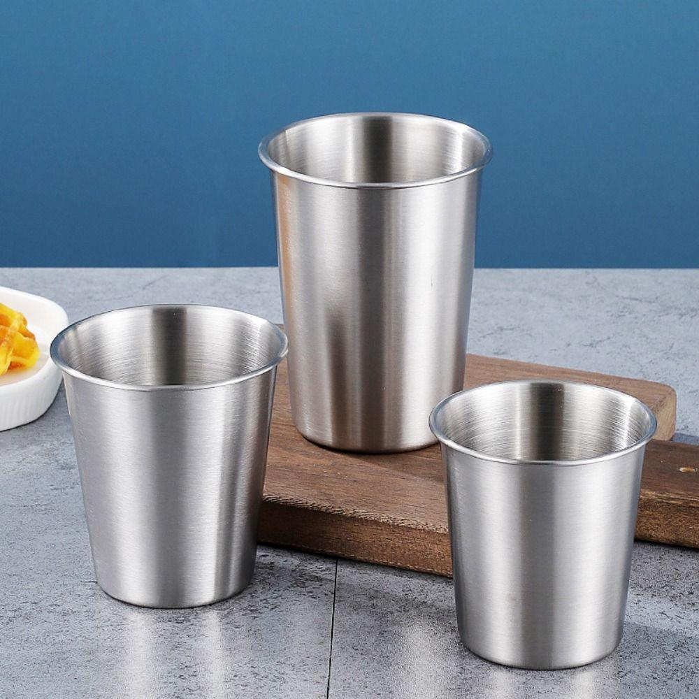 Beker met Wijde Mond Dikke Drinkbeker Wijnglas Roestvrij Staal Beker Keuken