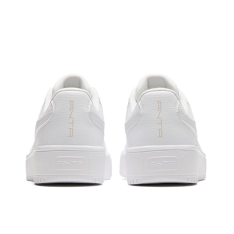 Anta Comfortable Versatile Simple Shock Absorbing Wear Resistant Non Slip Low Top Skate Shoes Women sneaker White 922418014-4