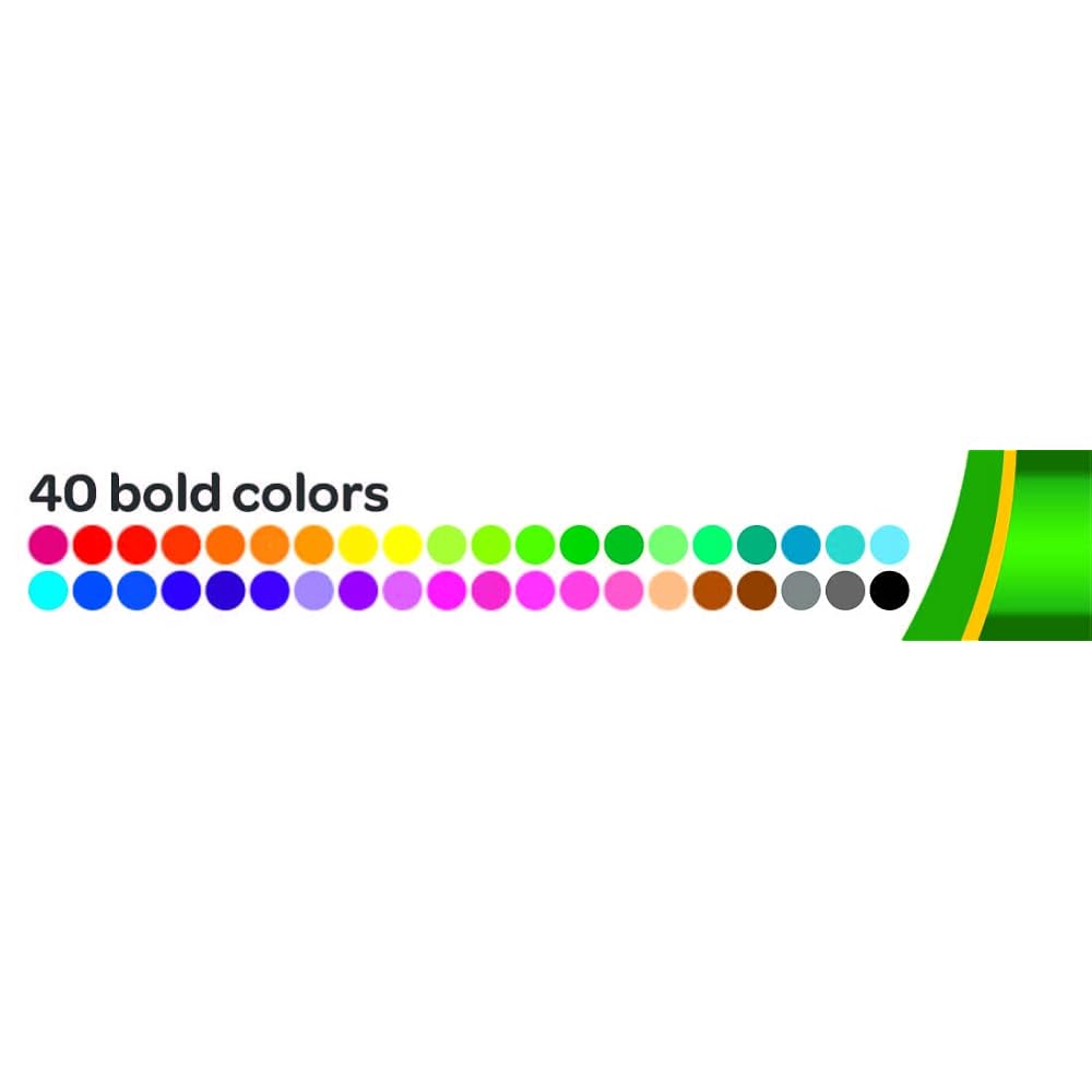 Crayola Water-Removable Marker Pens, 40 Colors, Big Size (587858)