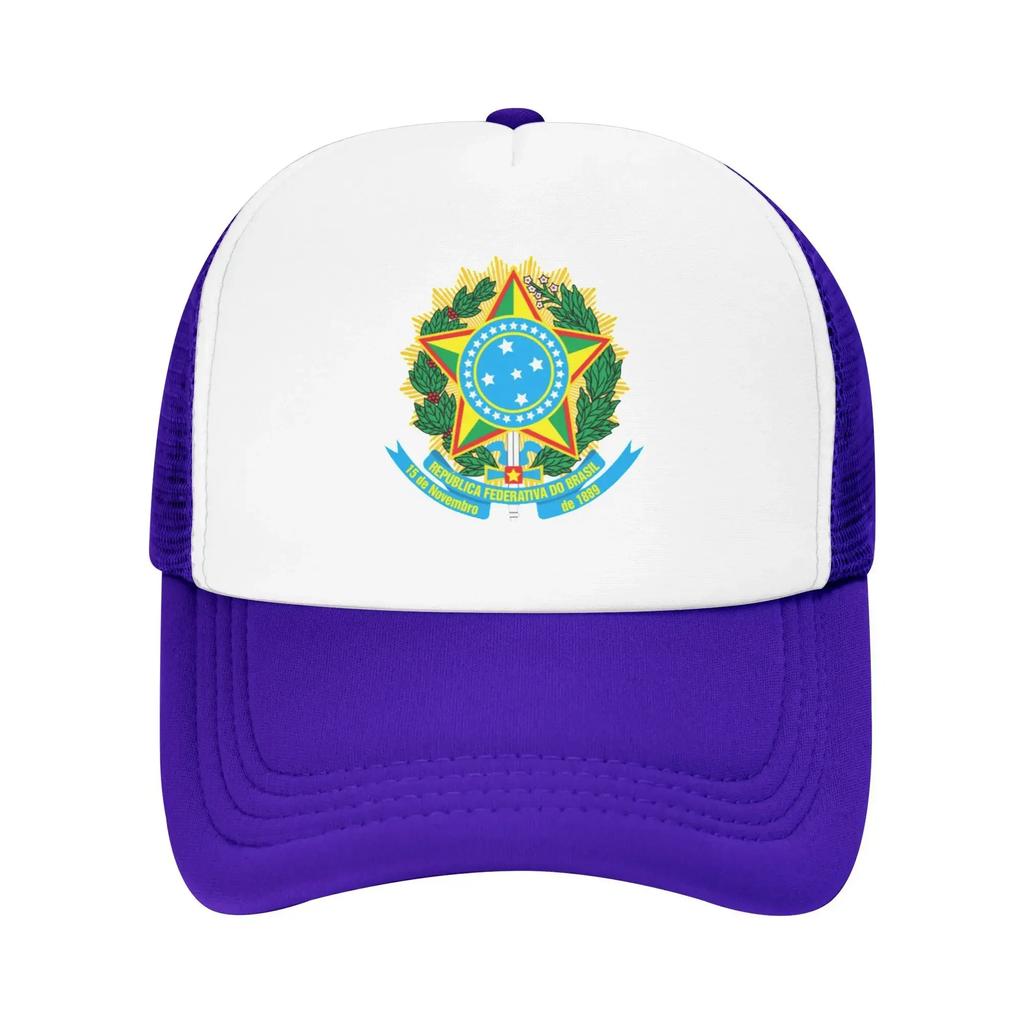 Y2K Brazil Coat of Arms Hiking Mesh Baseball Caps For Mens  Personalized Male Beach Golf Hat Peaked Cap