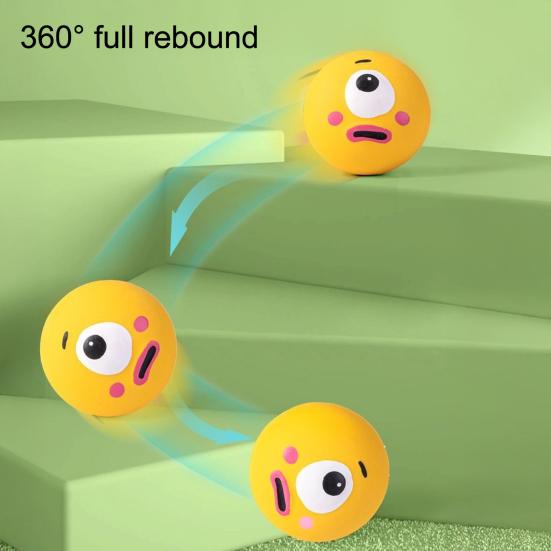 Cartoon Latex Dog Ball Funny Big Eye Ball Dog Chew Toy Squeaky Interactive Teeth Cleaning Toy for Puppy Teething Dogs Fetch Boredom Relief