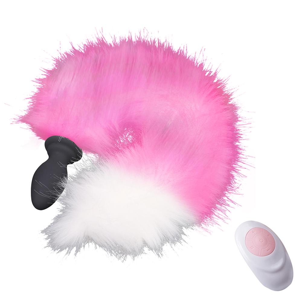 Anal Vibrator With Fox Tail Dildo Anal Plug Remote Control Anus Dilator For Women Adult Cosplay Accessories Vibrating Butt Plug