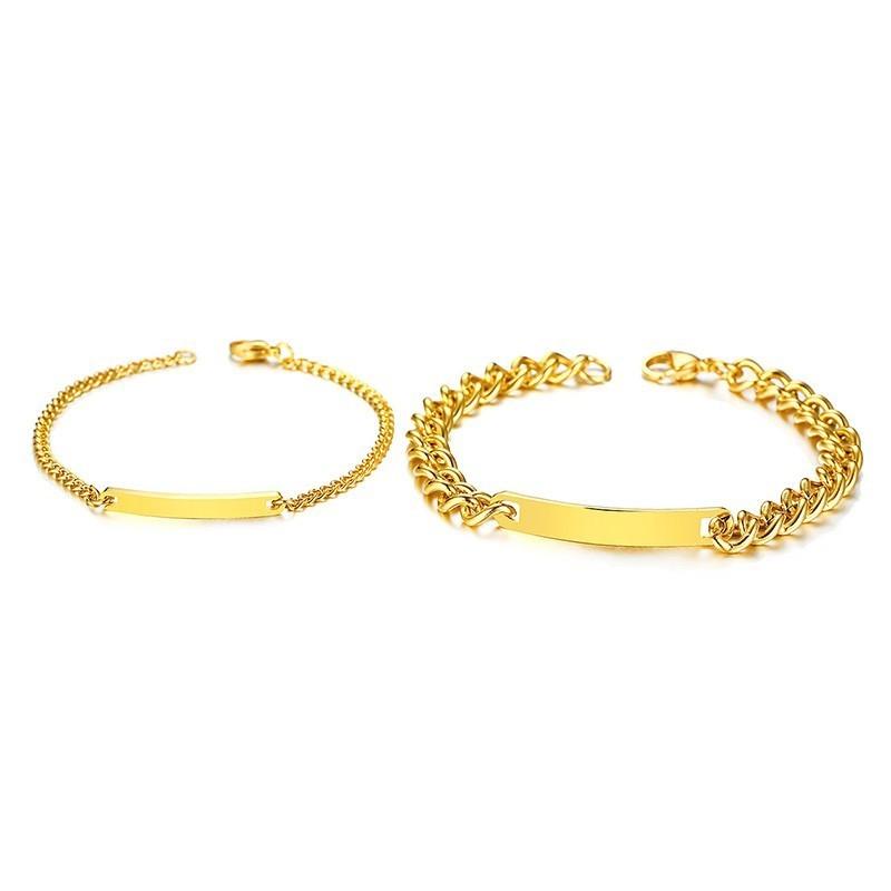 Free Engraving Stainless Steel Bracelet Nameplate Initial Couple Matching ID Identification Men Women Jewelry Dropshipping