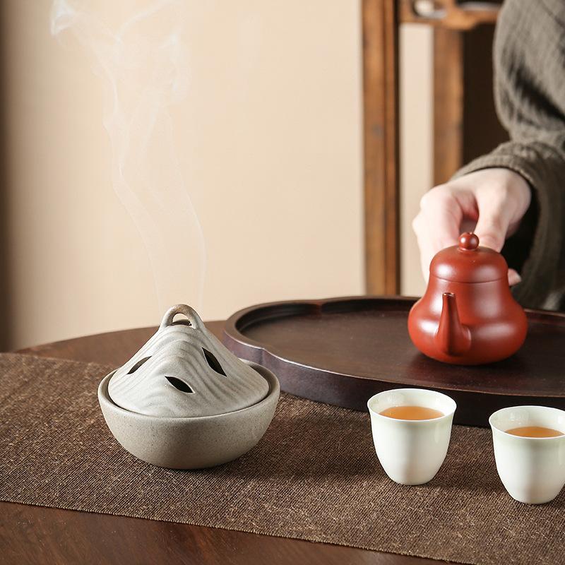 Indoor Sandalwood Incense Burner, Agilawood, Ceramic Aromatherapy Stove, Kodo Tea Ceremony, Zen Coarse Pottery Ornaments