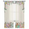 Osterhasen-Eier, Frühlingsblumen, Tüllvorhänge für Wohnzimmer, Schlafzimmer, Voile, transparenter Vorhang, Fenster, Heimdekoration, Vorhänge