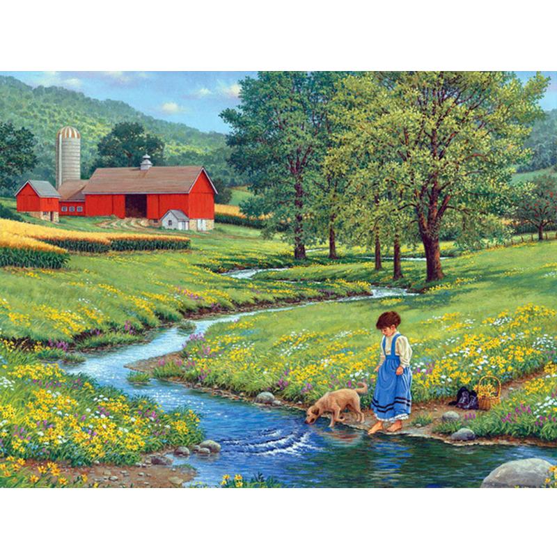 Kit di artigianato per la casa con ricamo a diamante completo 5D Pittura diamante fai da te Paesaggio Punto croce Decorazione della casa della fattoria