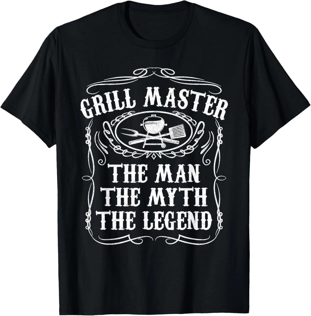 Grill Master The Man The Myth Legend Funny BBQ Smoker Gift T- Shirt