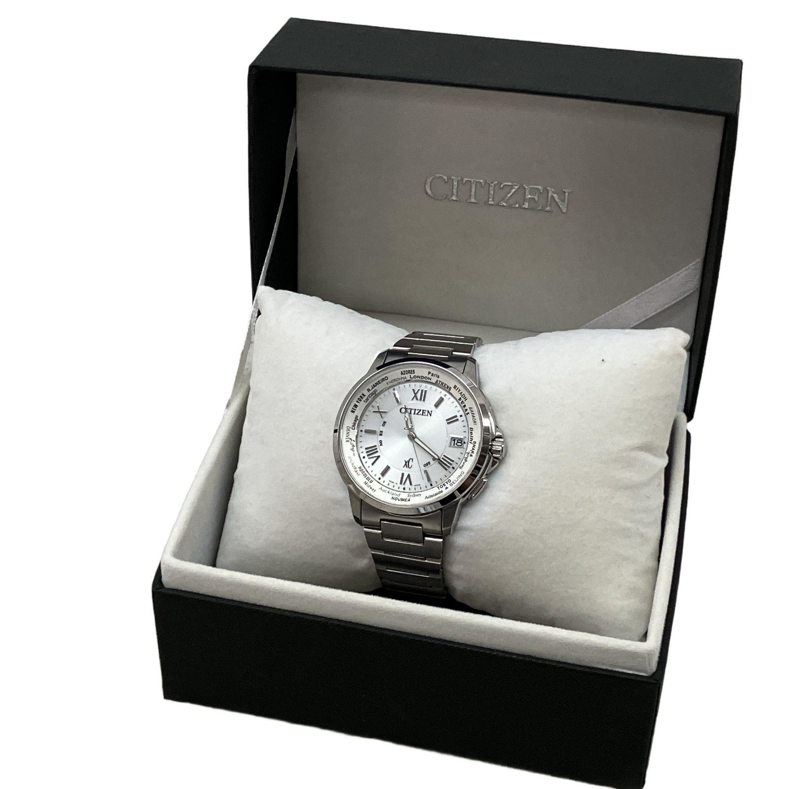 CITIZEN Citizen H149-T018335 Eco Drive XC Cross Sea Radio Solar Silver Men s Watch Used C11194076
