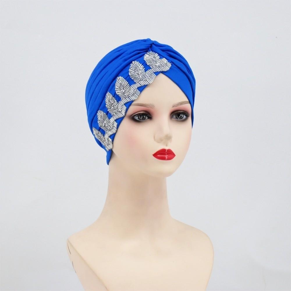 Solid Color Cross Knot Headwrap Versatile Headwrap Hat New Side Leaf Rhinestones Headscarf  Party