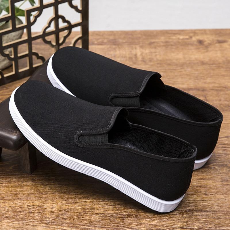 New old Beijing cloth shoes men's summer genuine medium and old thick-soled casual breathable one-pedal work shoes